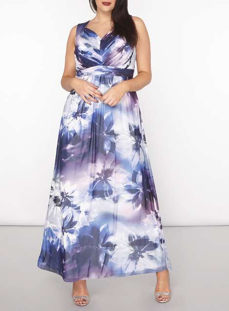 **Showcase Curve 'Yve' Multi Floral Maxi Dress